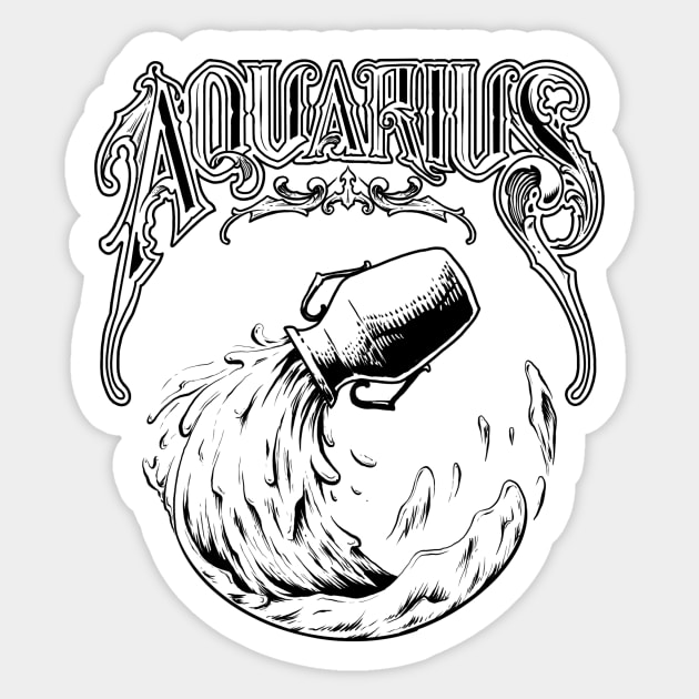 Aquarius Sign Art Sticker by Vega Bayu